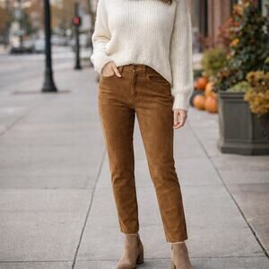 Banana Republic Faux Suede High-Rise Slim Pants Petite 29/8 Brown